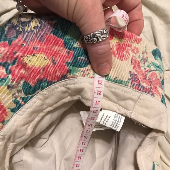 Vintage floral tan & pink floppy summer bucket hat - Picture 7 of 7